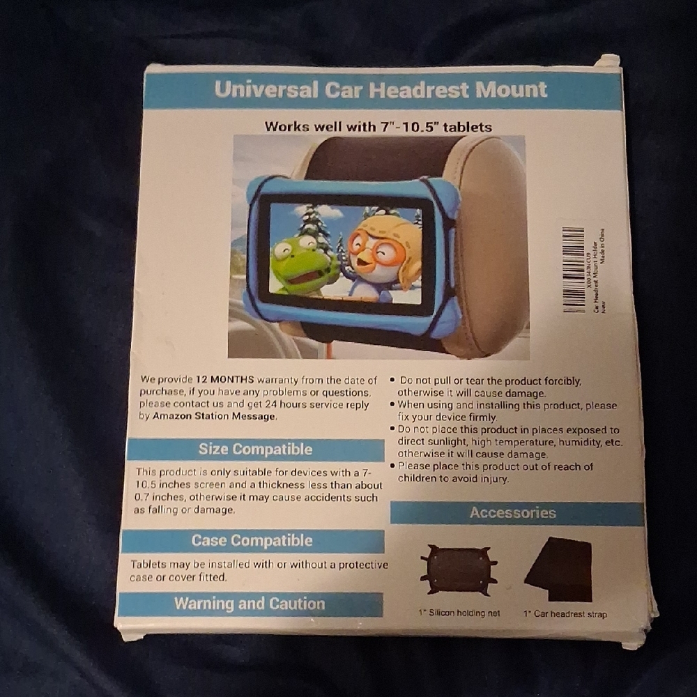 Amazon Universal Car Headrest Mount - Blue and White